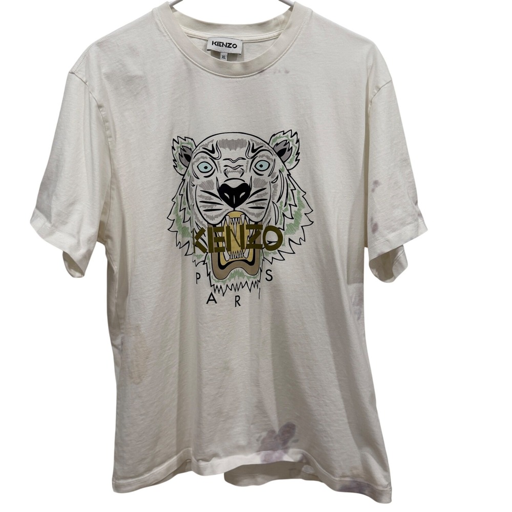 Kenzo Paris Tiger Head Graphic T-Shirt White XL FC55TS0204YL
